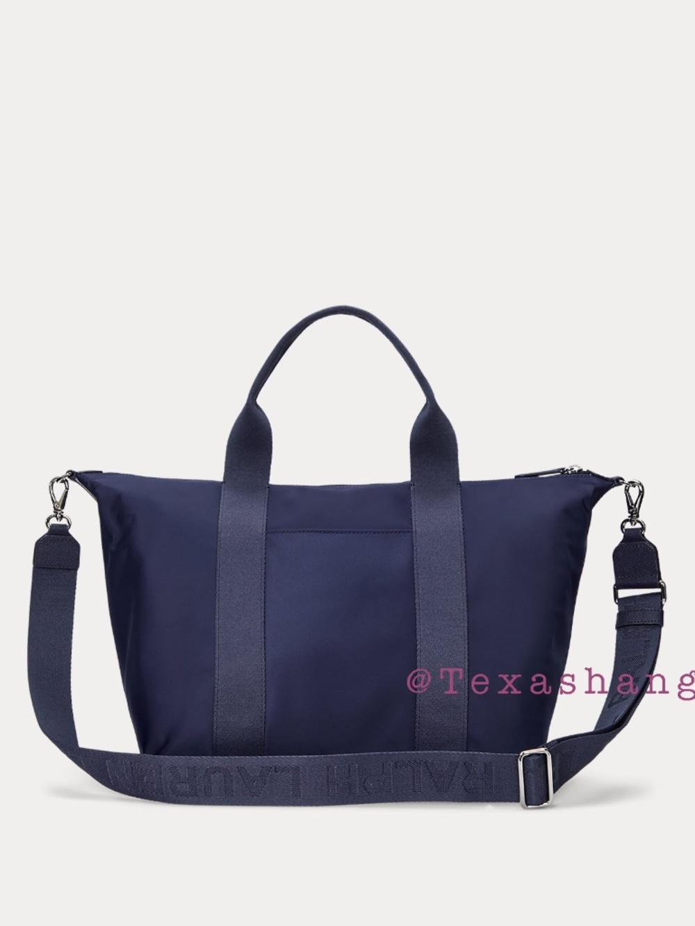 Lauren NWT Stevie Extra-Large Nylon Tote Bag Navy